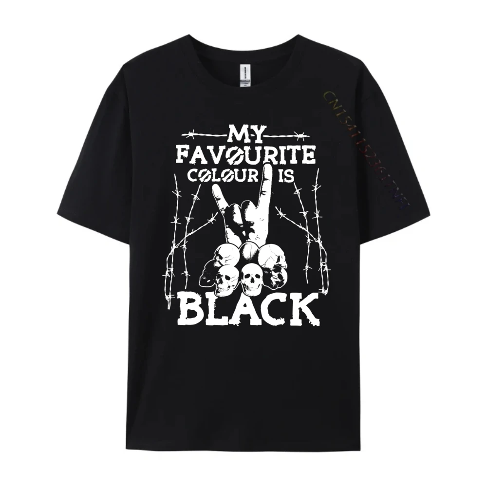 Printed On My Favourite Colour Is Black Round Neck T Shirts Father Day Tees Short Sleeve for Men Newest 100% Cotton Tshirts My Favourite Colour Is Black 4529 black