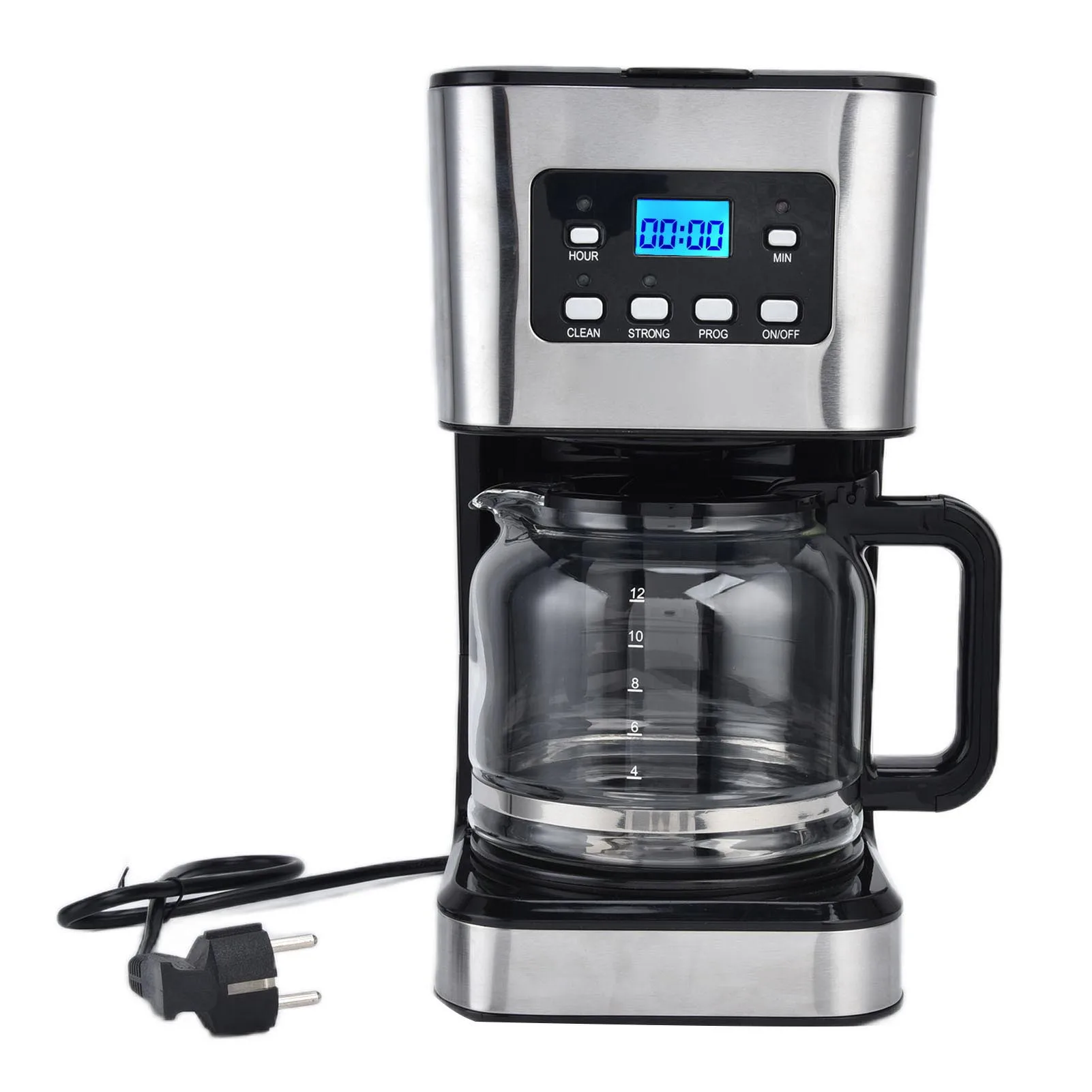 1.5L American Coffee Machine 12 Cups Automatic Drip Coffee Maker Glass Kettle Coffee Maker for Home And Office 5