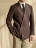 Gentry Men's Linen Blended Casual Double-breasted Suit Retro Commuter Slim-fit Six-button One-suit 2