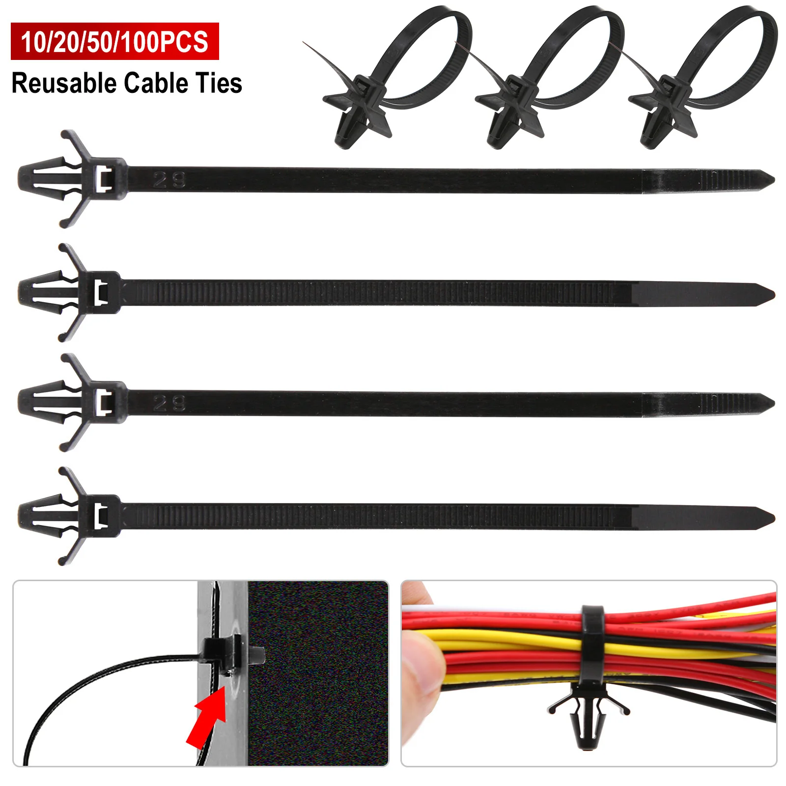 Car Wire Harness Fastener Cable Clamp Clips Cable Ties Management Organizers Corrugated Pipe Route Fixed Retainer Car-styling