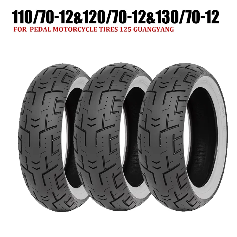 

CST110/70-12 120/70-12 130/70-12 Vintage vacuum tire with white edge label for pedal motorcycle s 125 Guangyang