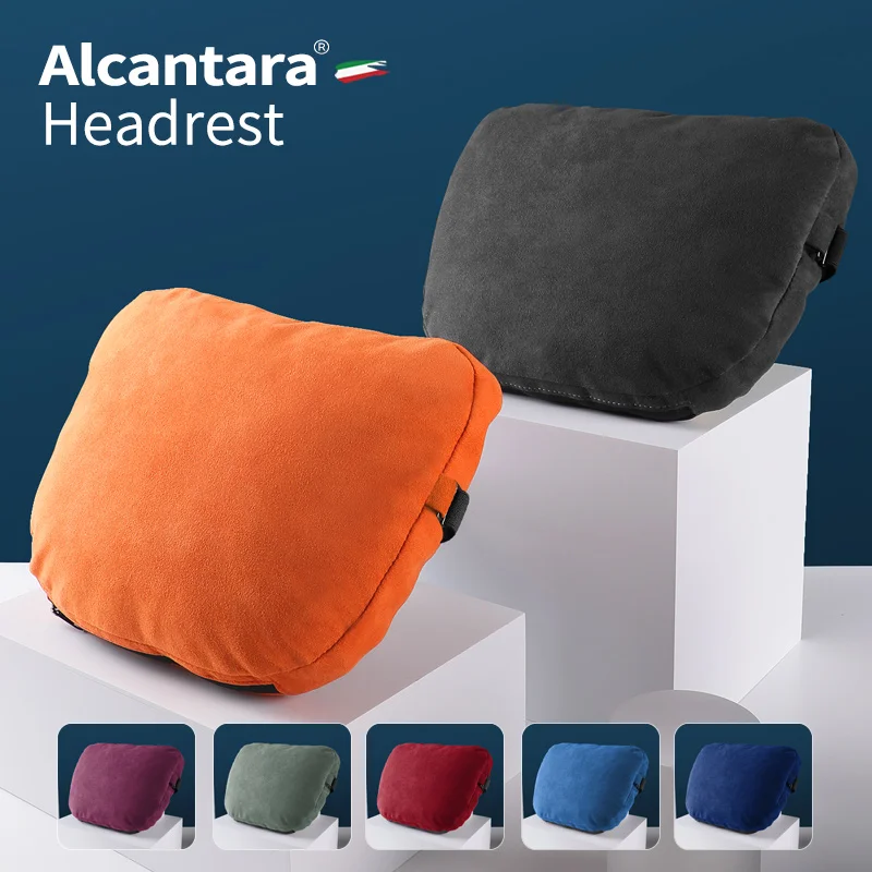 

For Volvo Car Seat Headrest Alcantara Turned Fur And Nappa Leather Two-in-one Double-sided Available Soft Warm Accessories