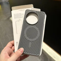 Honeycomb Heat Dissipation Breathable Magnetic Back Phone Case Cover - OnePlus Ace 3 Pro (Gray)