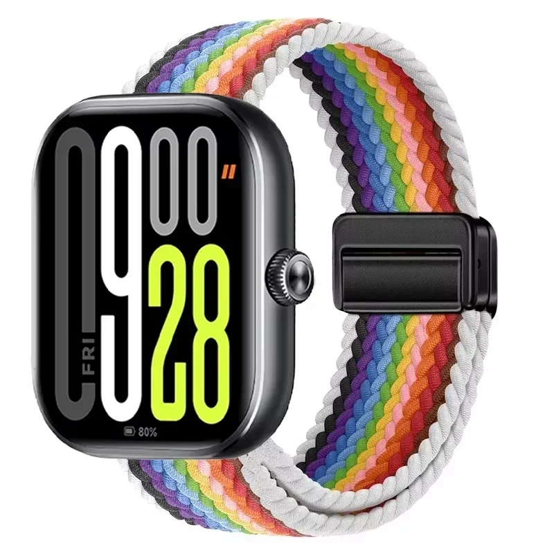 Nylon Braided Magnetic Buckle Adjustable Loop Strap Bracelet in Breathable Design