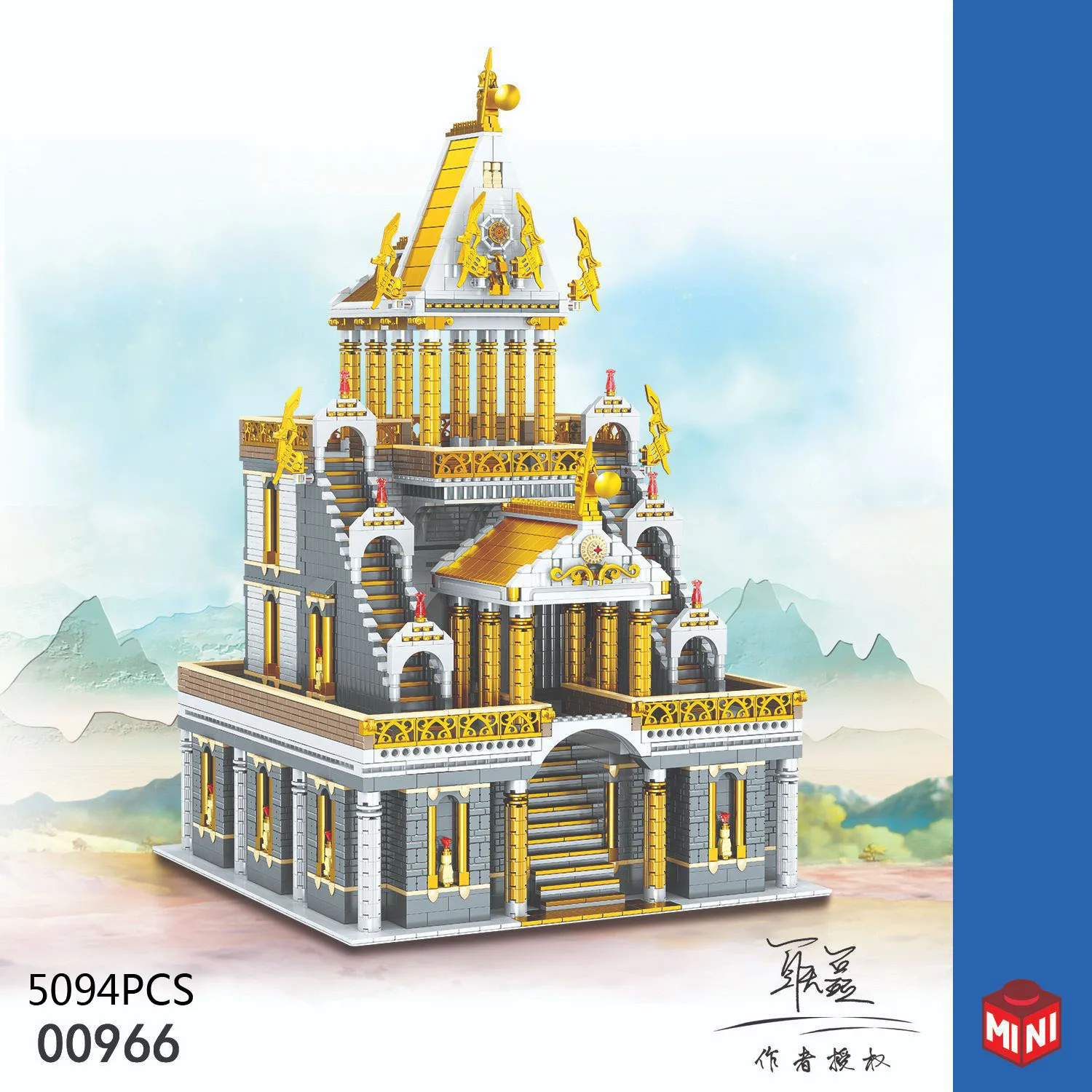 Creative Scene Architecture Century Altar Temple Church Tower Mini Block Castle Construction Model Building Brick Toy Collcetion