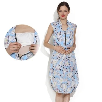 New Summer Maternity Dresses Sleeveless Pregnant Women Clothes Dresses A-line Breastfeeding Dress Postpartum Nursing Dress