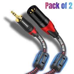 Premium 3.5mm to XLR Stereo Audio Adapter Cable - 3m (XLR - M Pack of 2)