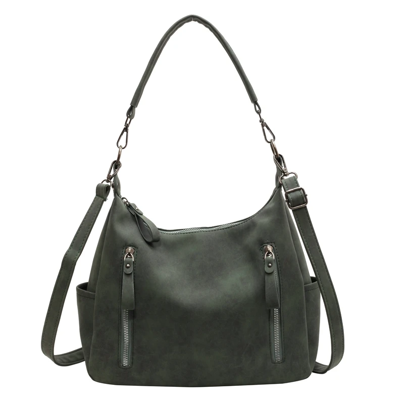 Luxury Designer Retro Matte PU Leather Crossbody Bag - Large Capacity Shoulder Handbag