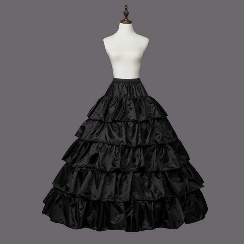 

4 Hoops 5 Layers Ball Gown Petticoats Black Petticoat Crinoline Underskirt Big Ruffle Wedding Accessories Tulle Underskirts CQ5