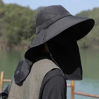 Summer Sun Hats UV Protection Outdoor Hunting Fishing Cap For Men Women Hiking Camping Visor Bucket Hat Neck Flap Fisherman Hat - Image 5