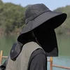 Summer Sun Hats UV Protection Outdoor Hunting Fishing Cap For Men Women Hiking Camping Visor Bucket Hat Neck Flap Fisherman Hat 5