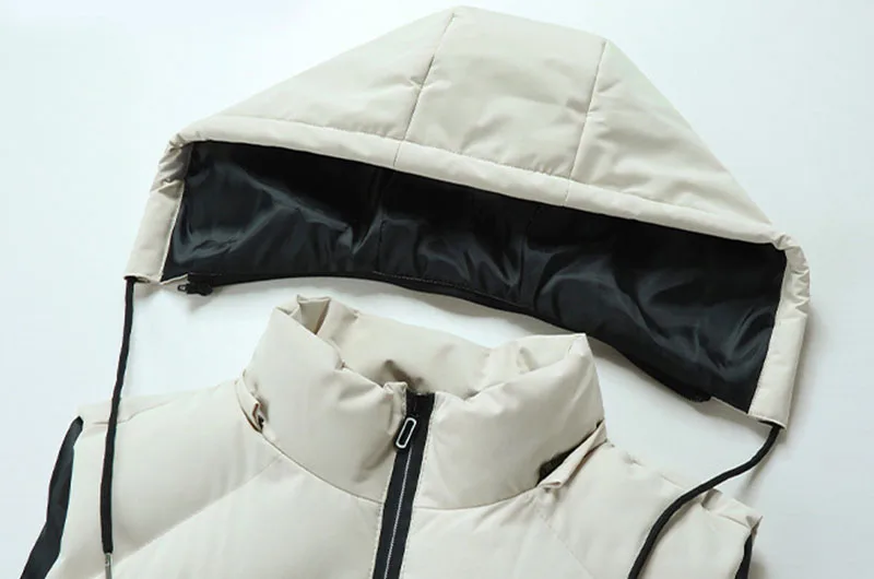 Winter Down Cotton Vest Jacket - Side View