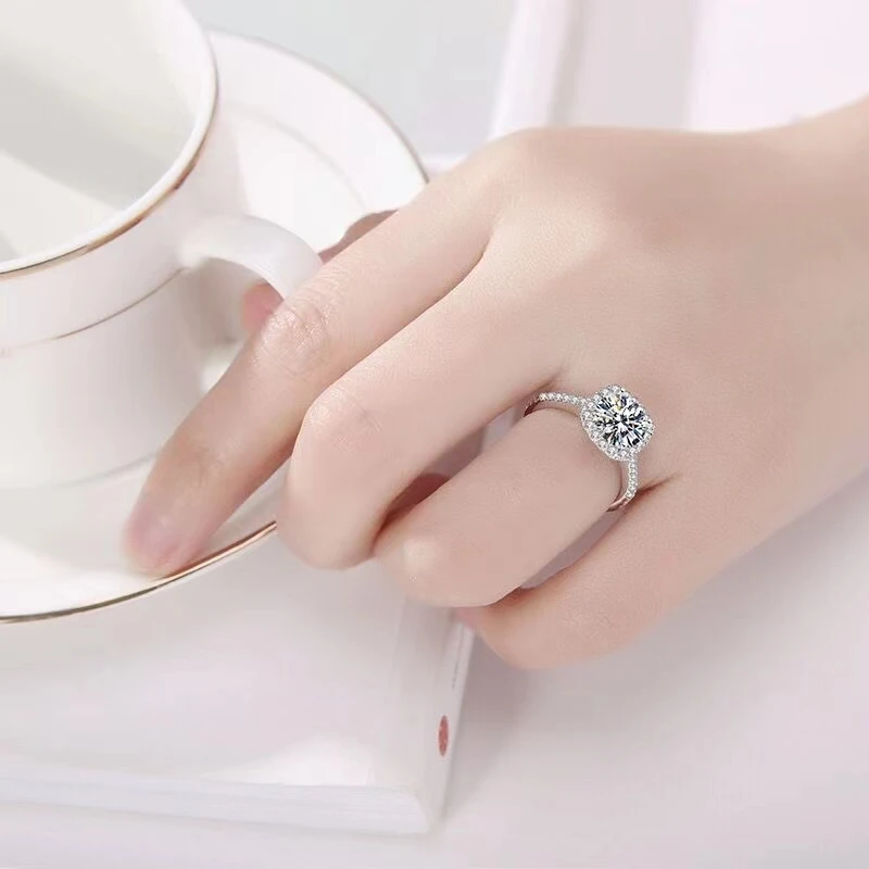 1-5CT пръстен с моасанит VVS1 Lab Diamond Solitaire пръстен за жени Годежно обещание Сватбена лента Бижута