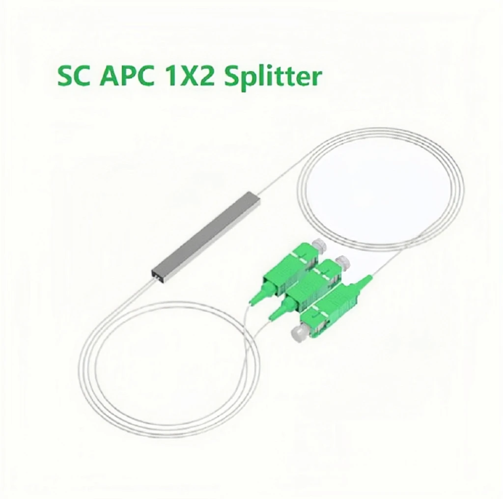 

SC APC/UPC 1x2 PLC splitter, steel tube, 1m fiber optic splitter, FTTH connector, 1x2 SC APC/UPC, 50PCs