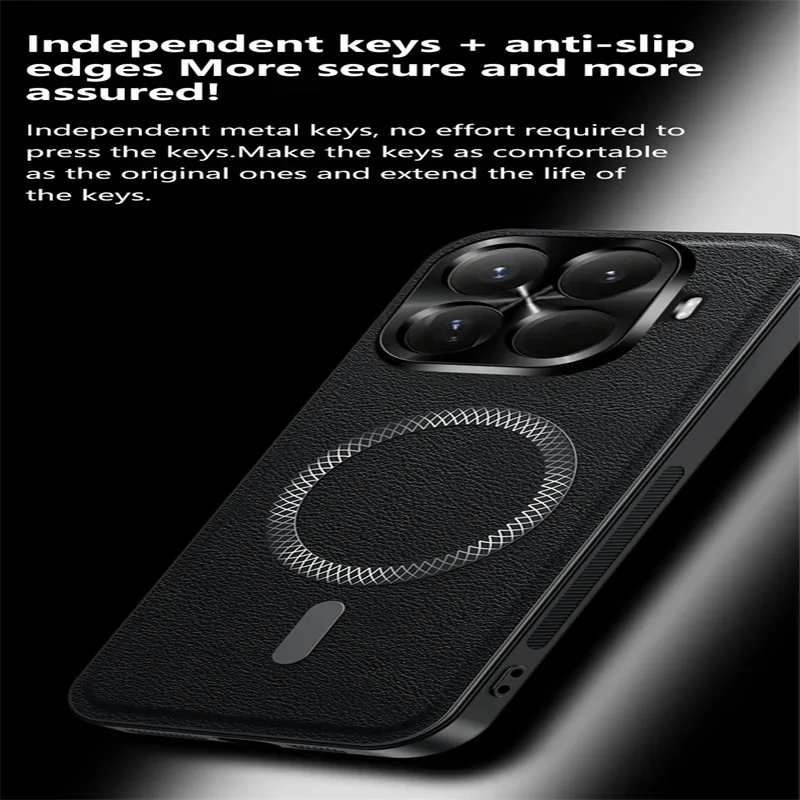Vintage Leather Wireless Charging Magnetic Ring Case Cover