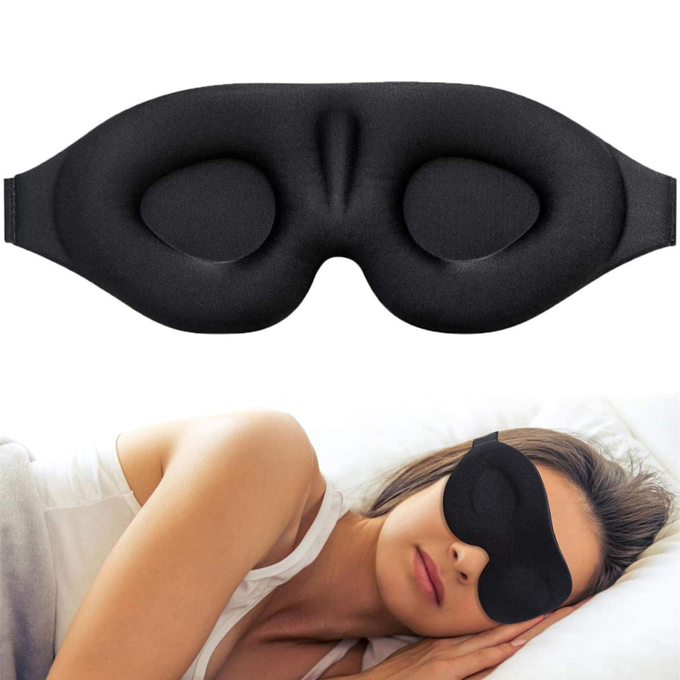 3D Contoured Cup Sleeping Blindfold Concave Molded  memory foam mask   for Travel Nap Blindfold Sleeping Aid Eye