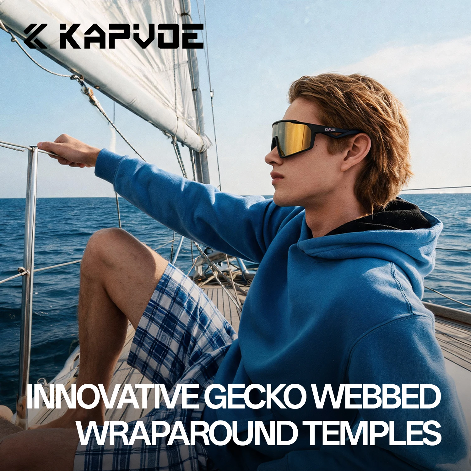 KAPVOE UV400 HD 편광 선글라스 야외 자외선 차단 안경 수상 스포츠 서핑 낚시 및 레저용 세련된 선글라스