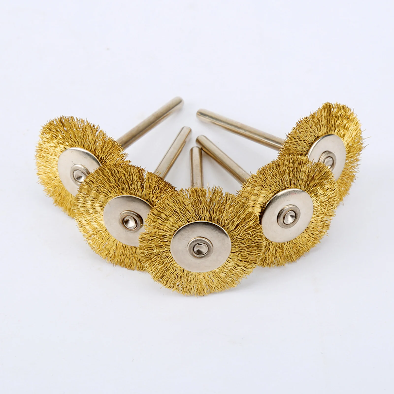Dreld 5pcs 25mm Brass Wire Wheel Brushes Dremel Accessories Mini Drill