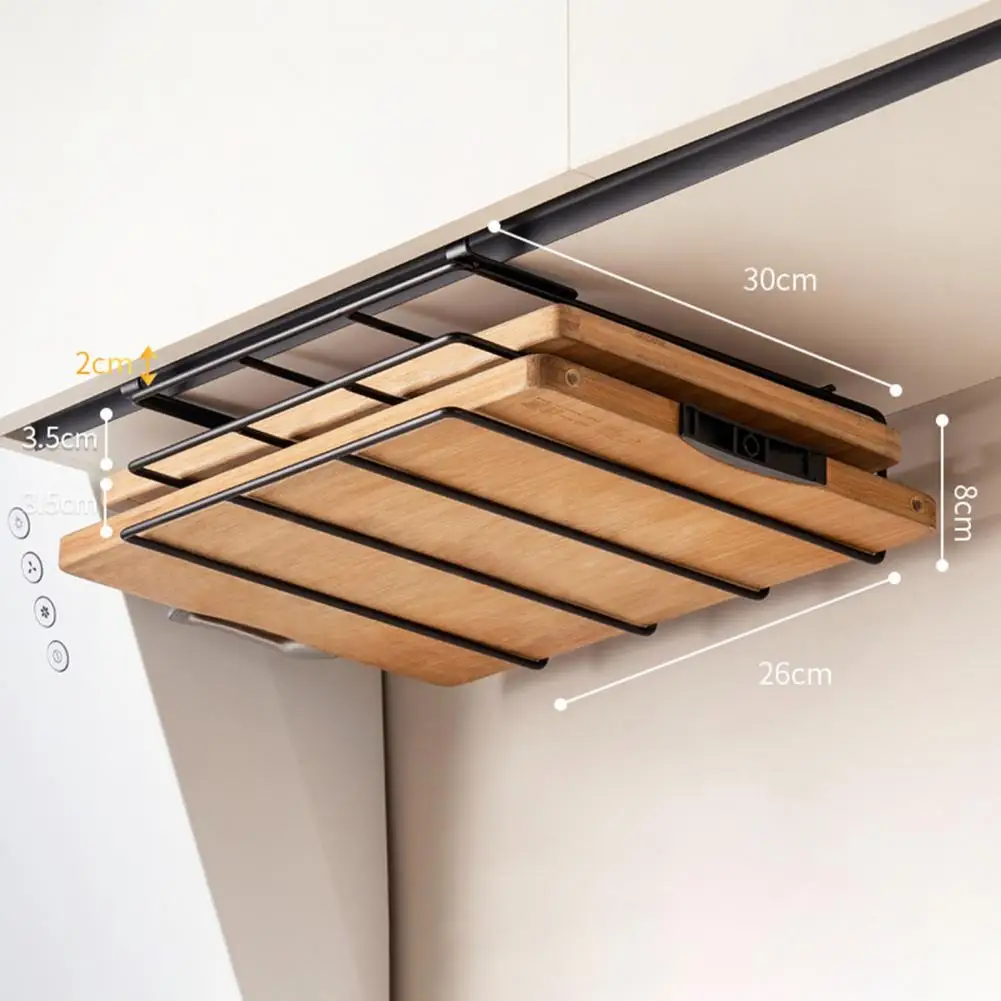 Chopping Board Holder Under-cabinet Storage Rack Heavy-duty Under-cabinet Cutting Board Holder with Strong for Kitchen