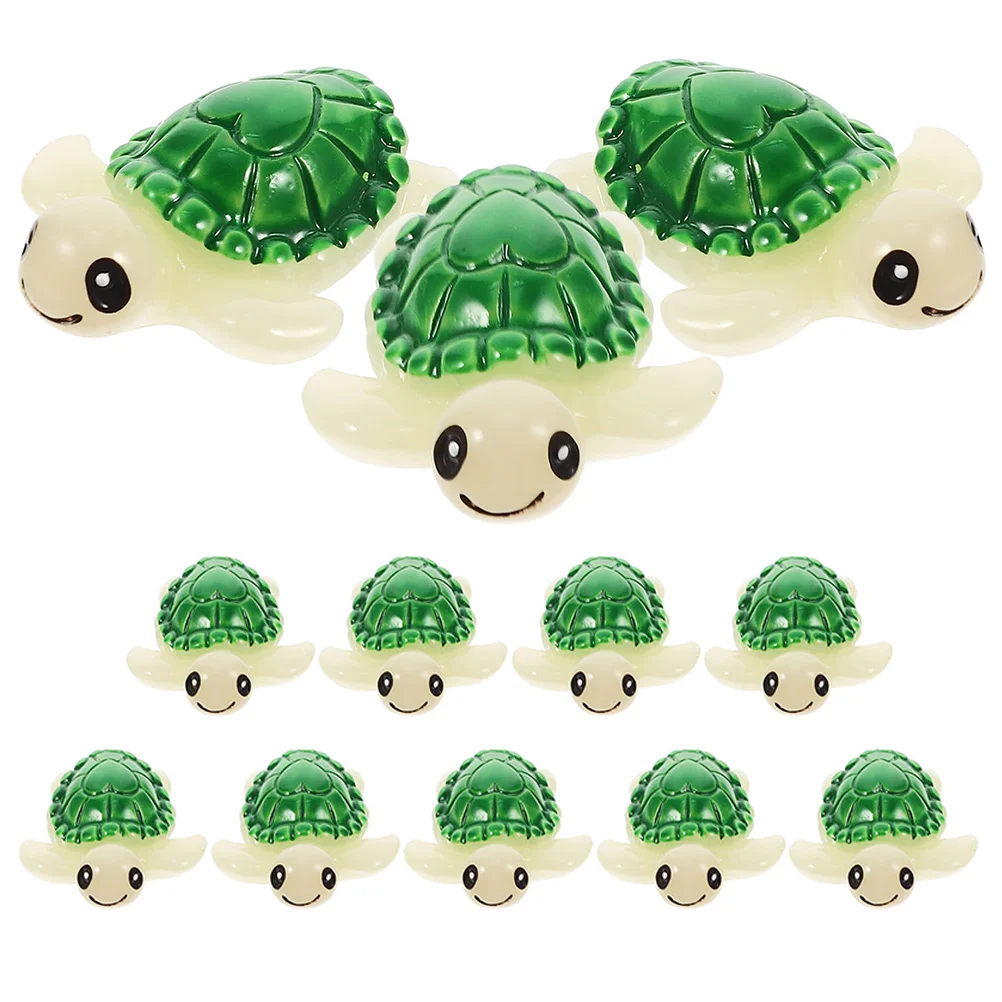 

12 Pcs Accessories Turtle Model Ornament Synthetic Resin Mini Tortoise Figurines