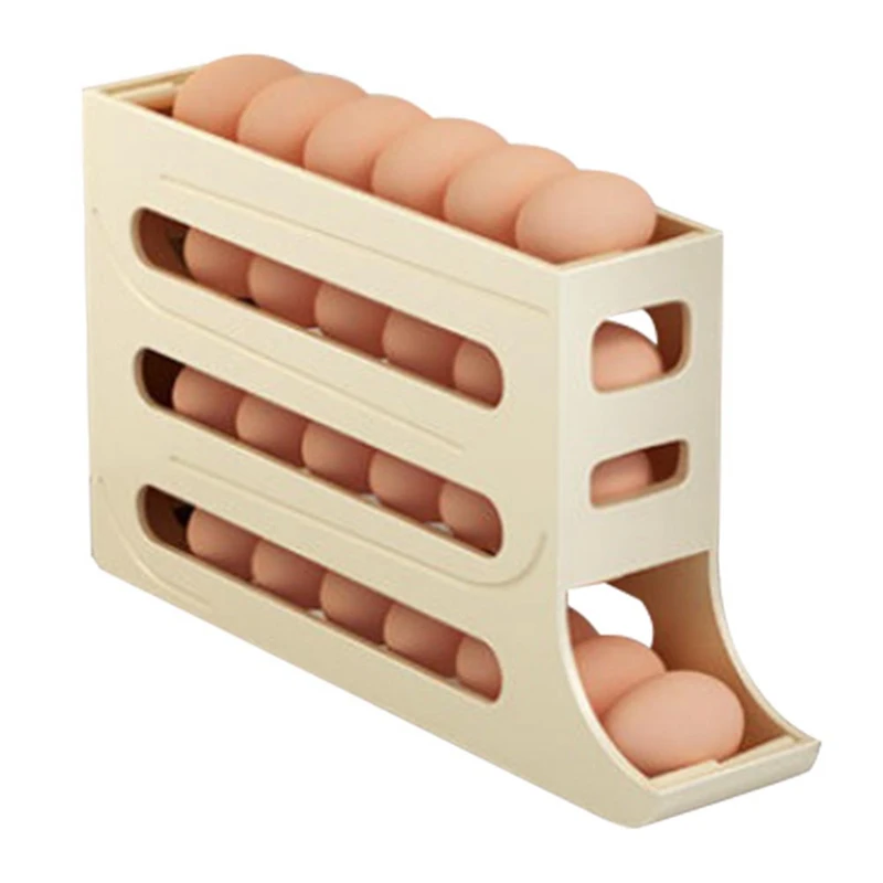 

Refrigerator Egg Storage Box Automatic Scrolling Egg Holder Household Capacity Kitchen Dedicated Roll Off Egg Stor Easy Install