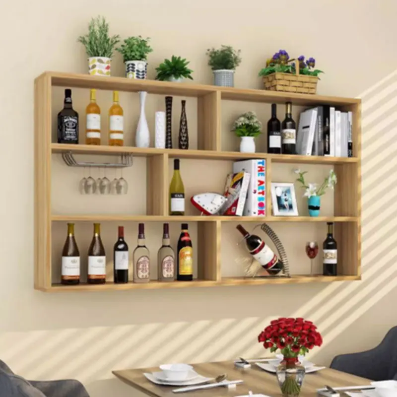

Woman Wooden Wine Holder Display Minimalist Living Room Wall Wine Rack Bottle Restaurant Fancy Botellero De Vino Bar Furniture