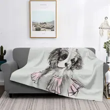 

Cavalier King Charles Spaniel Dog Blanket Velvet Print Gift for Animal Dogs Lover Soft Throw Blanket for Bed Car Bedding Throws