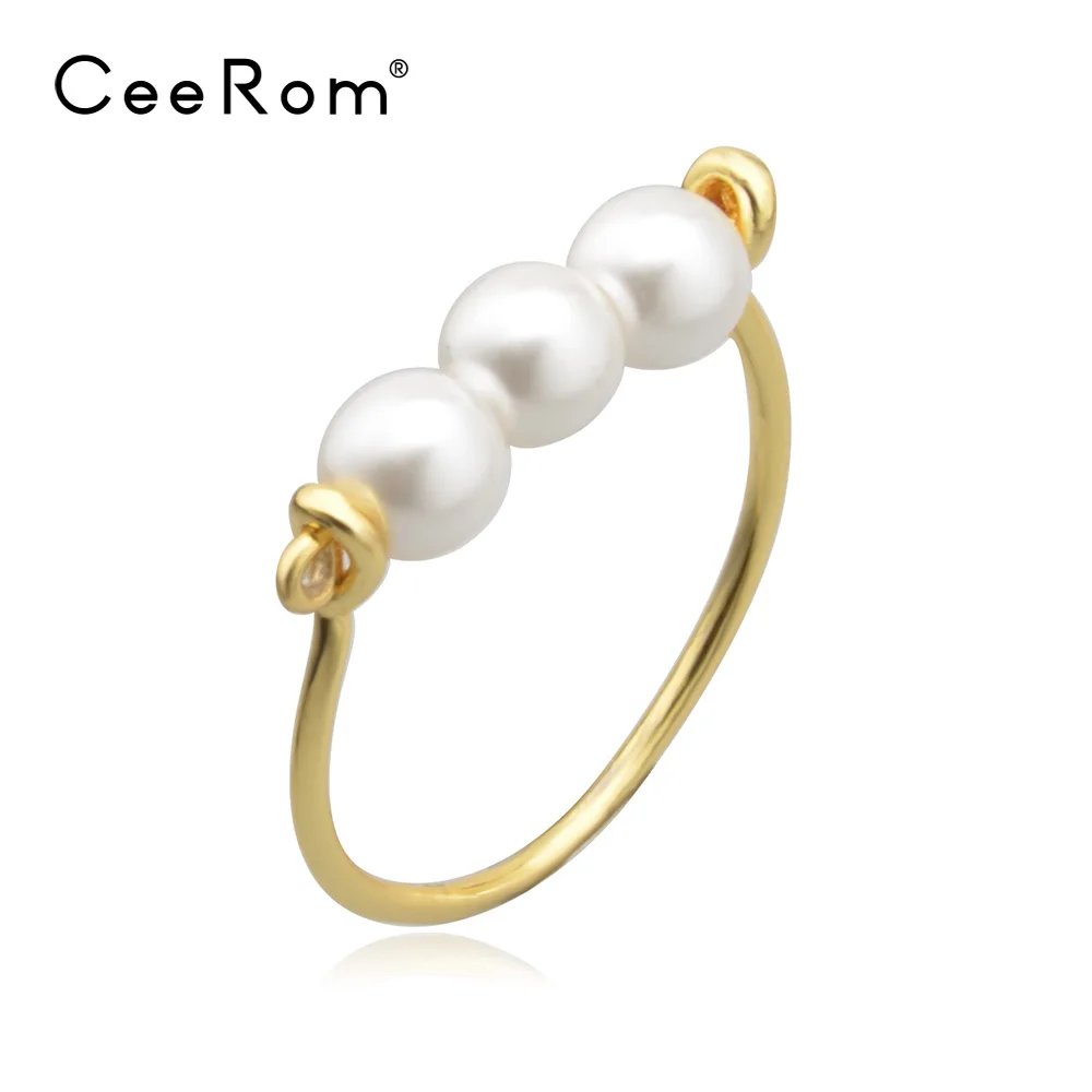 Pearl Stainless Steel Gold Fashion Rings for sale