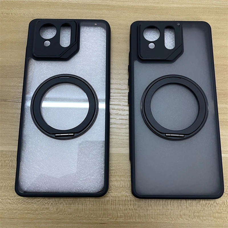 Magnetic Clear Back Shockproof Case with Ring Stand