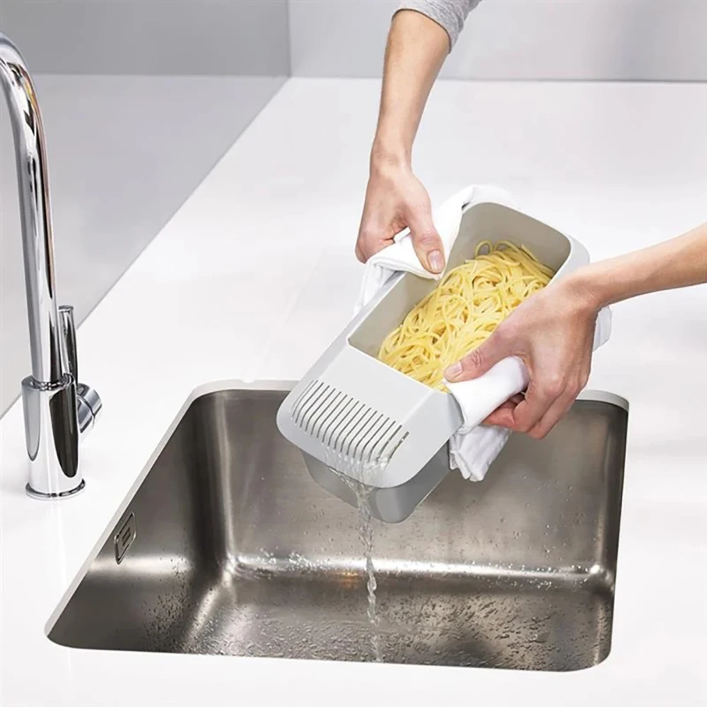 Description Picture 4 of itemMicrowave Noodles Pasta Cooker with Strainer Eco-Friendly Plastic Spaghetti Vegetable Steamer Dishwasher Kitchen Accessories