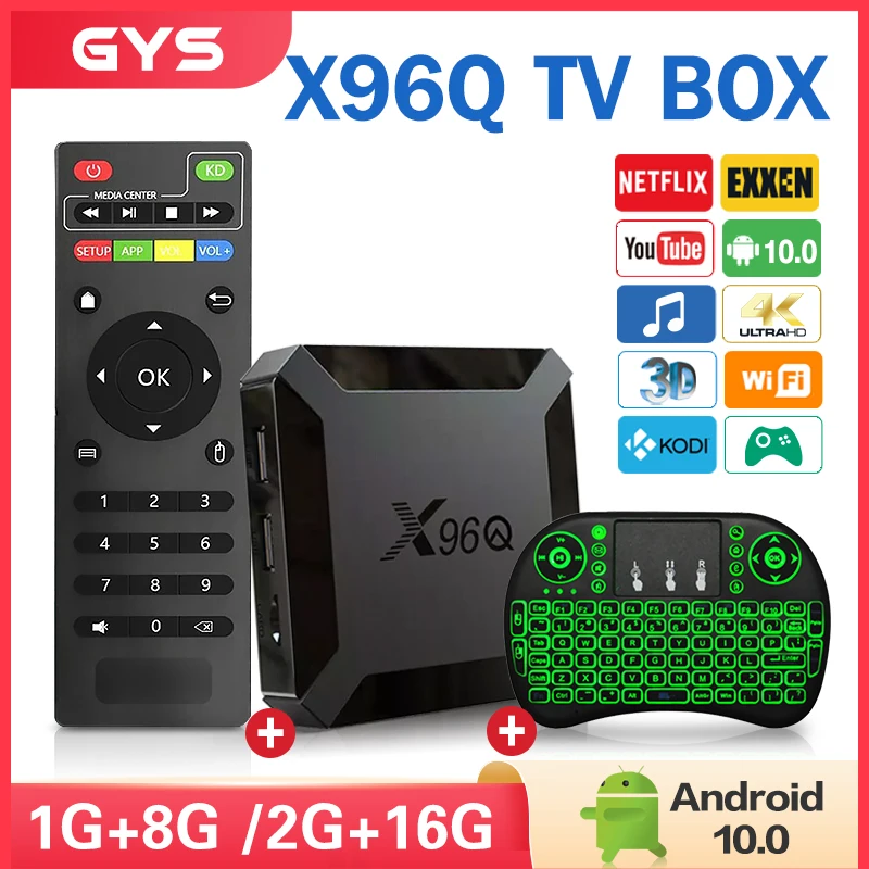 X96Q Android 10 TV Box, Allwinner H313, 2 Go, 16 Go, 2.4GHz, WiFi, 4K