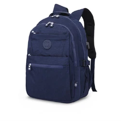 A4 Large Capacity 15.6'' Laptop Women Men Backpack USB Port Schoolbag Lightweight Travel Bag Blue Grey Black Red Purple M1818