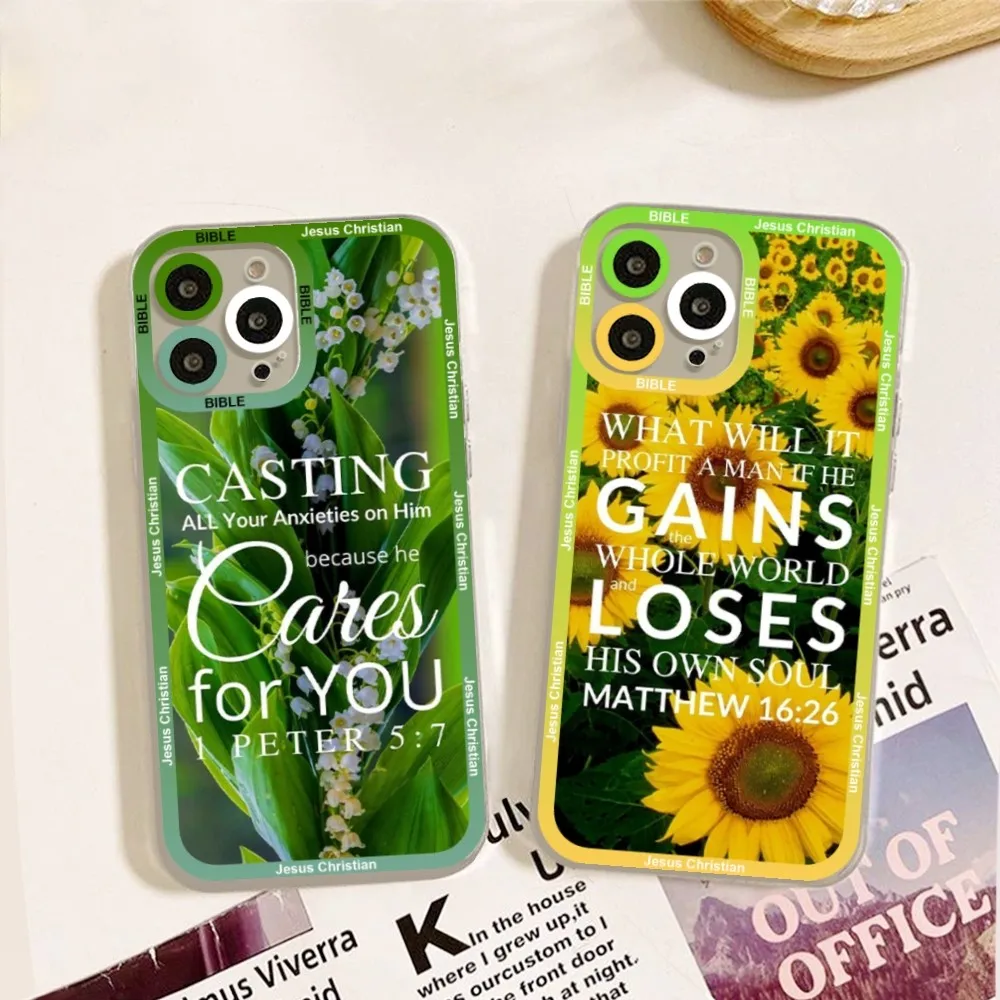 Bibbia Verse Philippians Jesus Christian Phone Case Per Iphone 11 12 13 Mini Pro Max 14 Pro Max Case Shell Funda Cover
