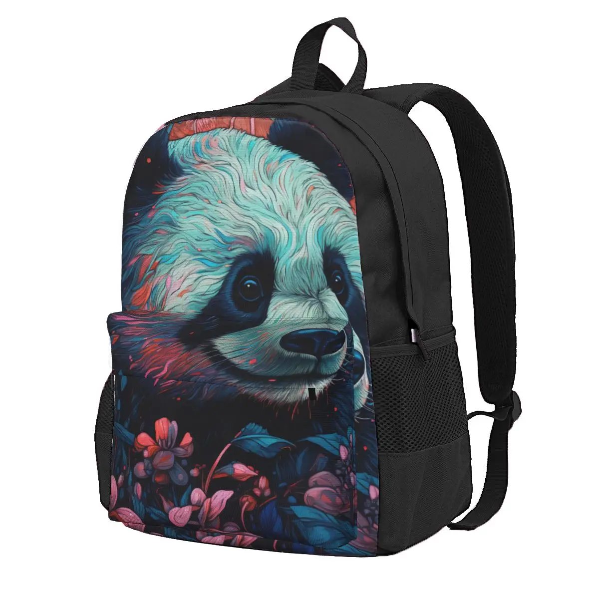 

Panda Backpack Neon Colorful Workout Backpacks Student Design Pattern High School Bags Pretty Rucksack