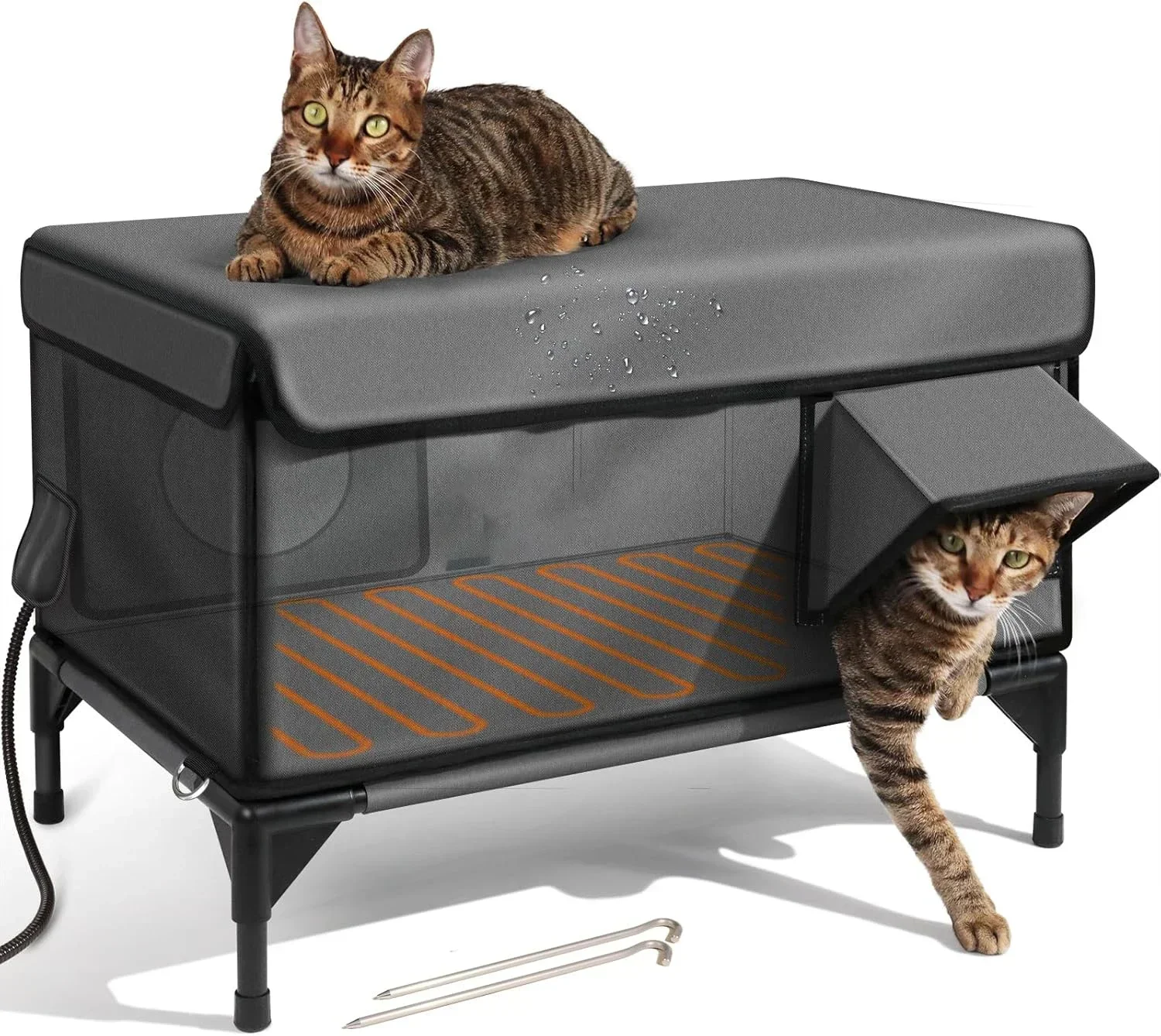 Casa Para Gato S Exterior Con Calefacción Aislada, Impermeable Y