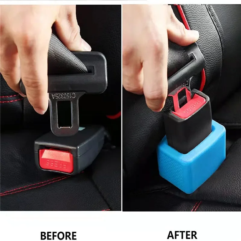 

Universal Car Safety Belt Buckle Holder Silicon Buckle Protective Cover Auto Seat Belt in Upright Position Interior Accessories