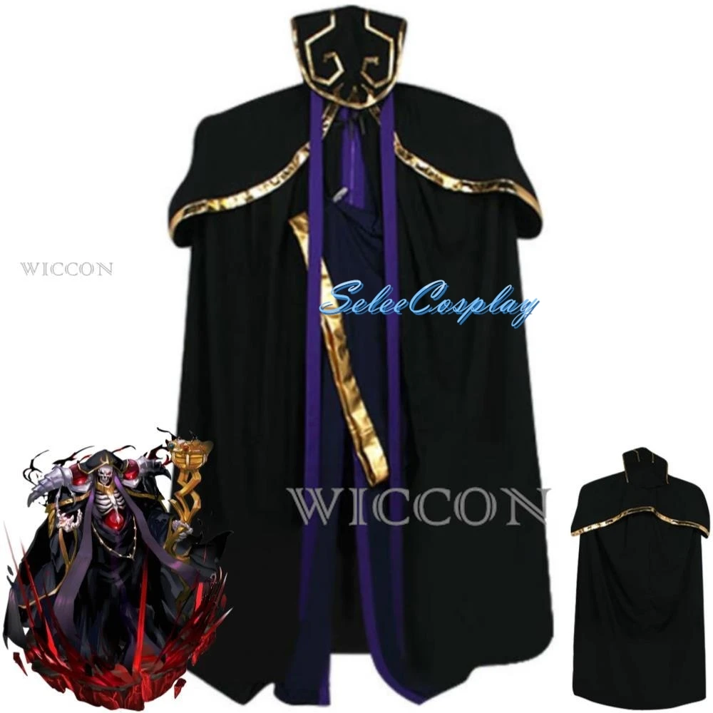 

Anime OVERLORD Ainz Ooal Gown Cosplay Costume Cloak Black Uniform Halloween Stage Performance Carnival Party Role Play Suit