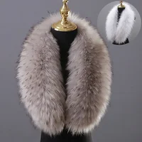 Large Faux Fur Collar Fashion Fluffy Trim Strip Winter Warm Plush Fake Collar Scarf For Parkas Down Coat DecorShawl Wrap Scarves 2