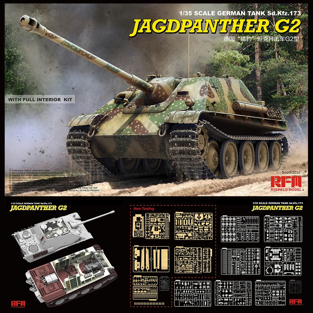 W/Completamente Interno [Modello Di Campo Di Segale] Modello Ryefield Rfm Rm-5022 1:35 Jagdpanther G2