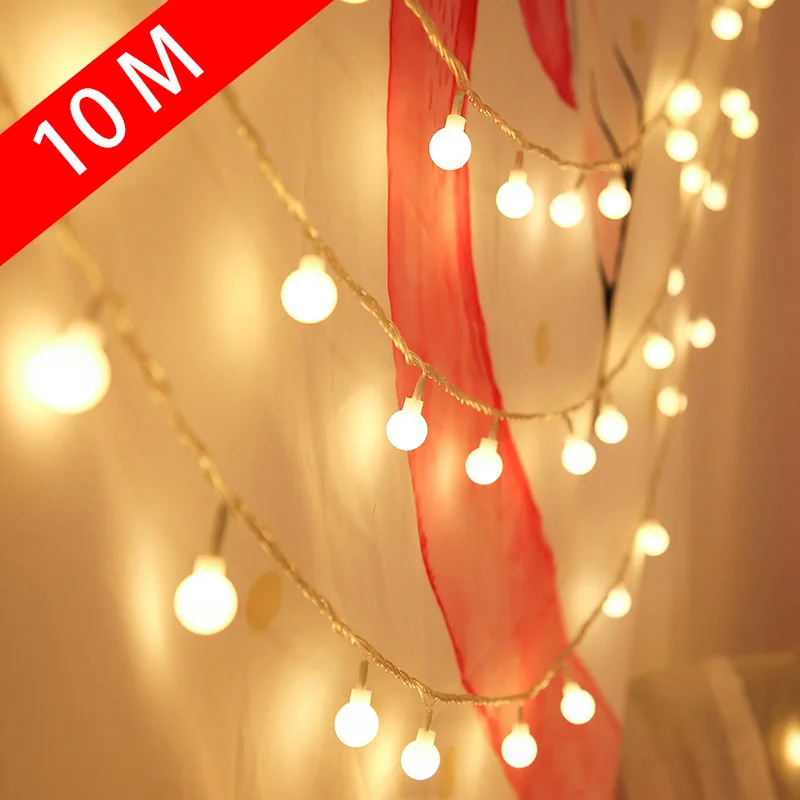 

LED Ball Garland Lights USB/Battery Power Fairy String Lights Waterproof Outdoor Lamp Wedding Party Christmas Holiday Decoration