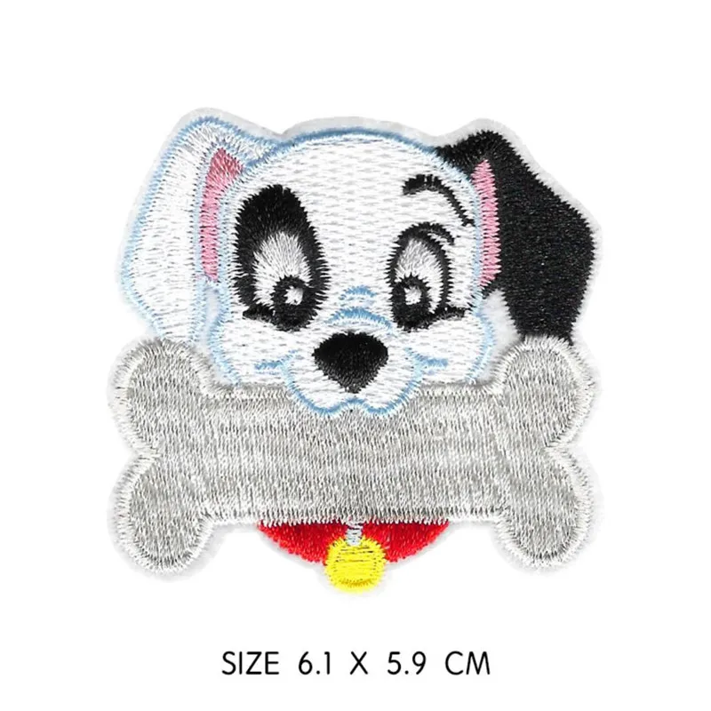 Cartoon animal White Cat kawaii dog Patches for Clothing Iron on Embroidered Patch Punk Motif Applique Stickers on Clothe