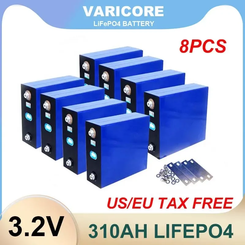 8pcs 3.2v 310Ah 280Ah 202Ah 135Ah Lifepo4 Rechargeable Battery Lithium Iron Phosphate Solar Cell 4S 12v 24v batteries Tax Free