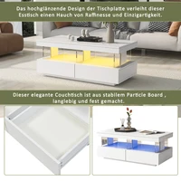 Table basse moderne à finition brillante pour salon. Tableau de jeu durable, résistant aux rayures et lisse. Dimensions : 100×60×49,5 cm. 6