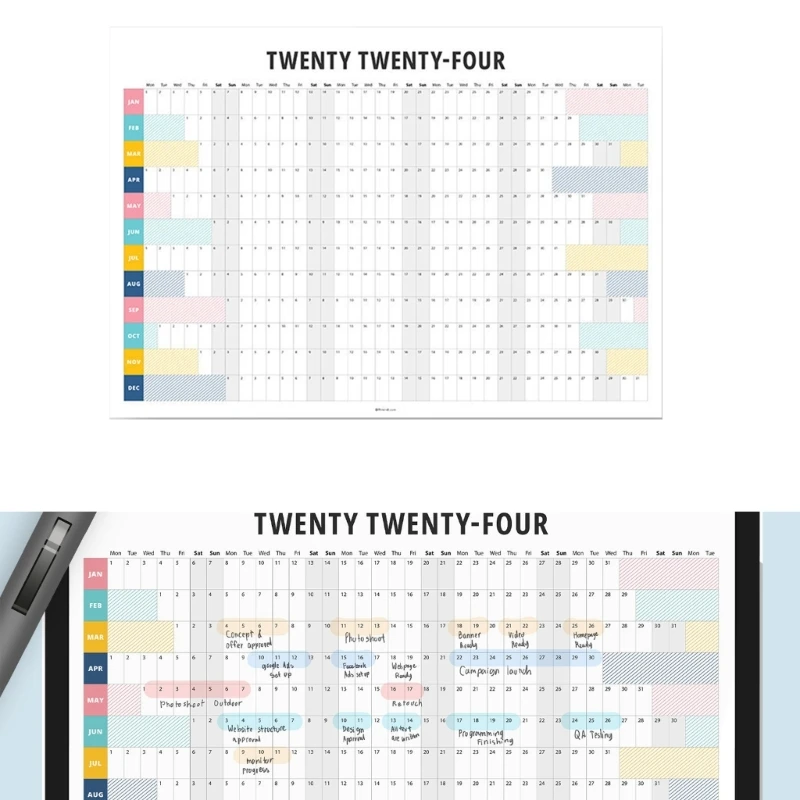 

2024 Yearly Planner 2024 Home Wall Calendar (50x30cm) 2024 Full Year to View Calendar Home Office Work Organiser Planner