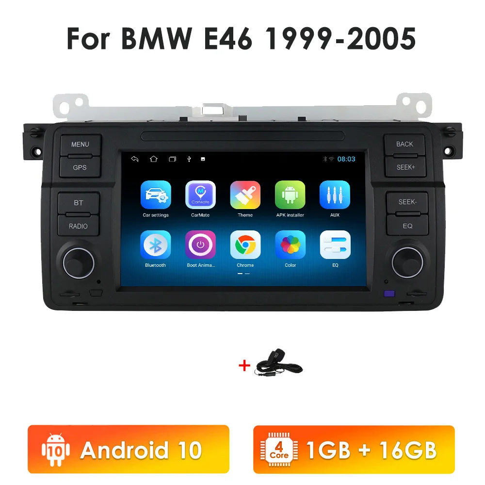 1Din Autoradio Multimediale Navigazione Gps Per Bmw E46 M3 Rover 75 Mg Zt Player Stereo Audio Head Unit Wifi Quad Core Bluetooth Fm
