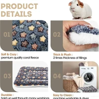Coussin rectangulaire en peluche douce pour cochon d'inde, hamster, chinchilla, lapin, petits animaux, bleu foncé, 2 pièces 4