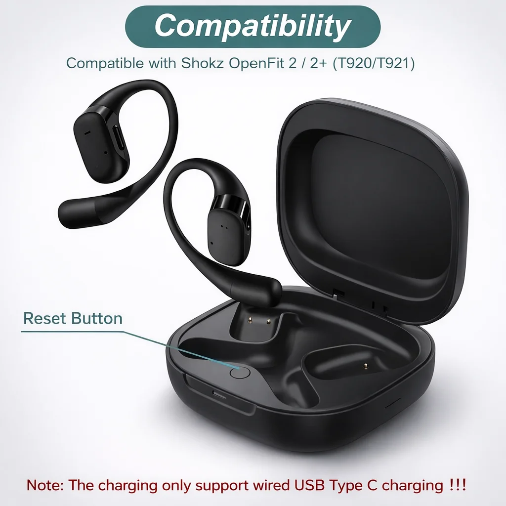 รูปสินค้า เคสชาร์จหูฟัง SHOKZ OpenFit 2 พร้อมแบต 500mAh ชาร์จ Type-C