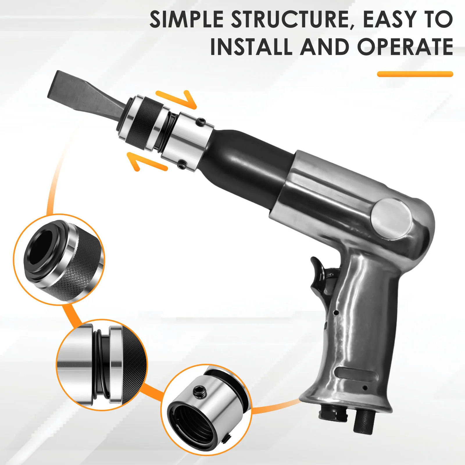Air Hammer Retaining Quick Change Chuck Compact Air Hammer Quick Change Retainer Stable Chisel Spring Retainer for Fixing Pneumatic Air Hammer Bit