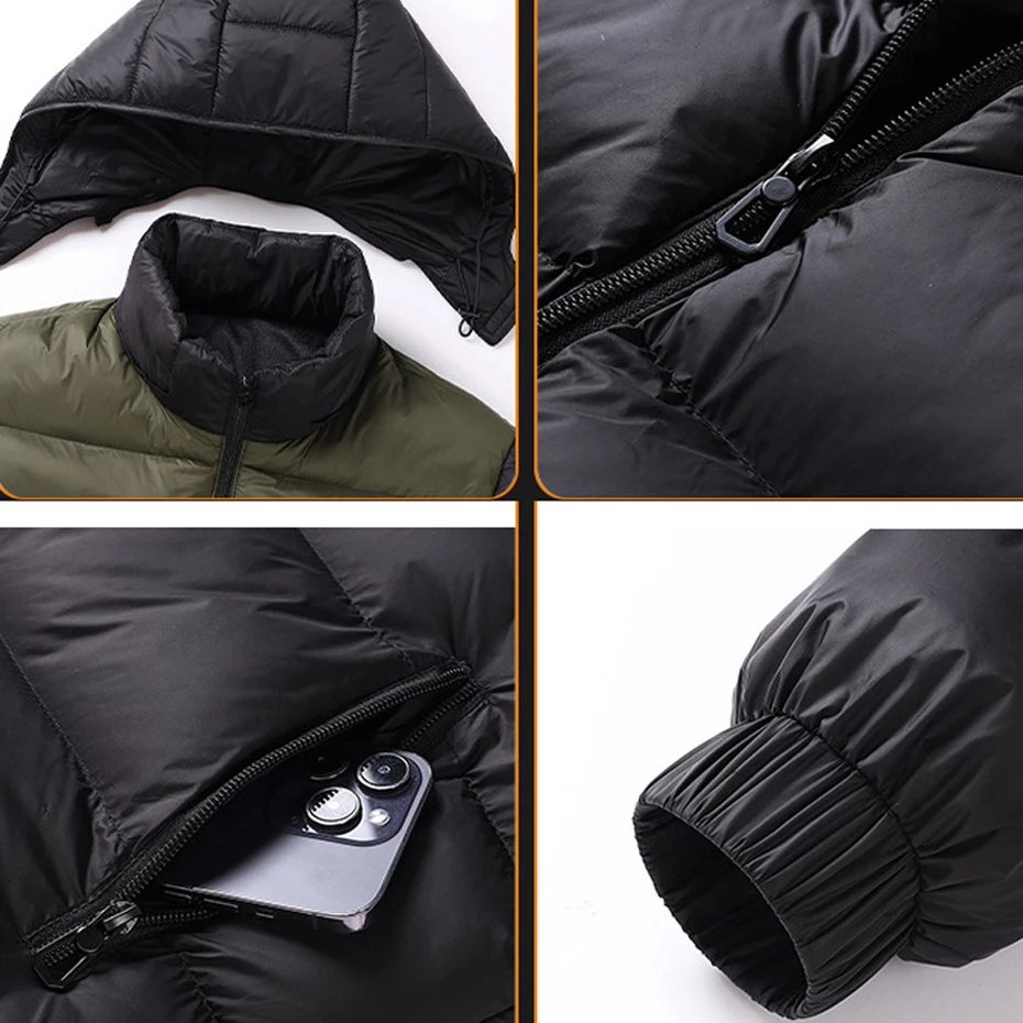 Plus Size 7XL Padded Jacket Men Winter Parkas Waterproof Jacket Fashion Casual Thick Warm Jacket Coat Male Patchwork Parkas