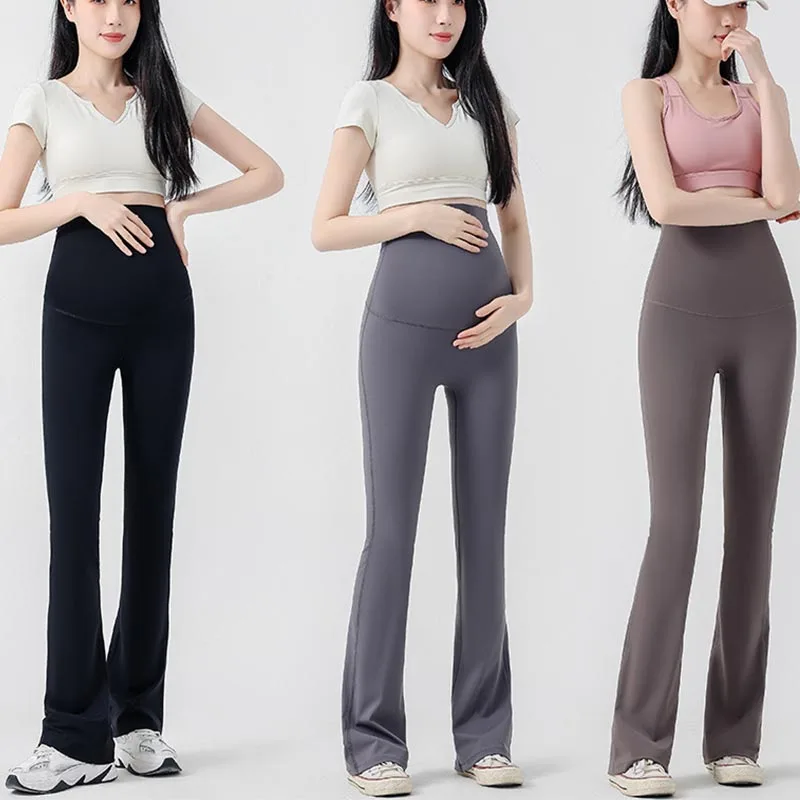 Maternity Leggings Pregnant Women Yoga Flared High-waisted Trousers Pregnancy Clothes Maternity Yoga Flared Pants